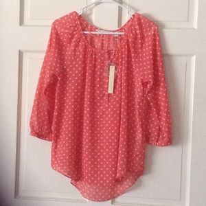 3/4 sleeve sheer blouse